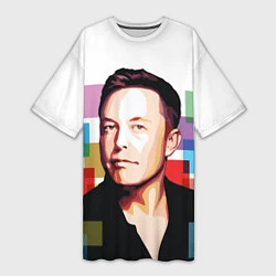 Женская длинная футболка Илон Маск