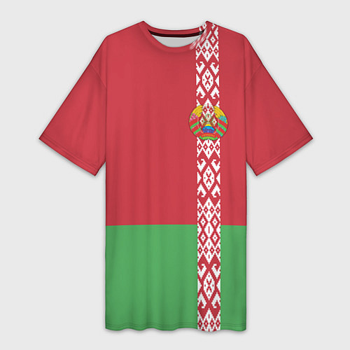 Женская длинная футболка Беларусь / 3D-принт – фото 1