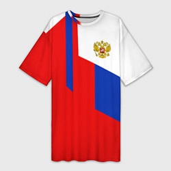 Женская длинная футболка Russia: Geometry Tricolor