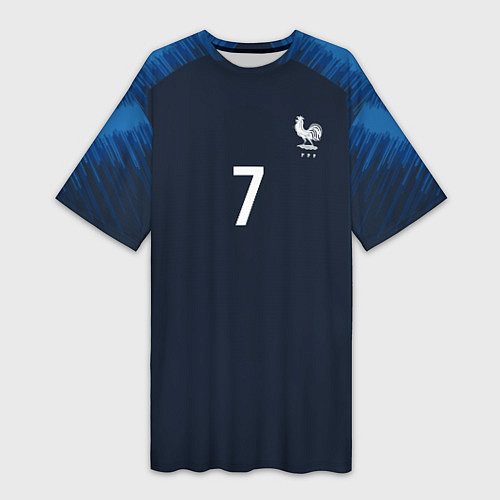 Женская длинная футболка Сборная Франции: Гризманн домашняя 18/19 / 3D-принт – фото 1