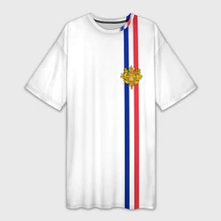 Женская длинная футболка Франция: лента с гербом