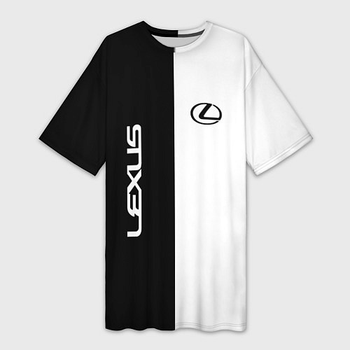 Женская длинная футболка Lexus: Black & White / 3D-принт – фото 1