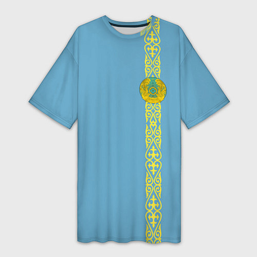 Женская длинная футболка I Love Kazakhstan / 3D-принт – фото 1