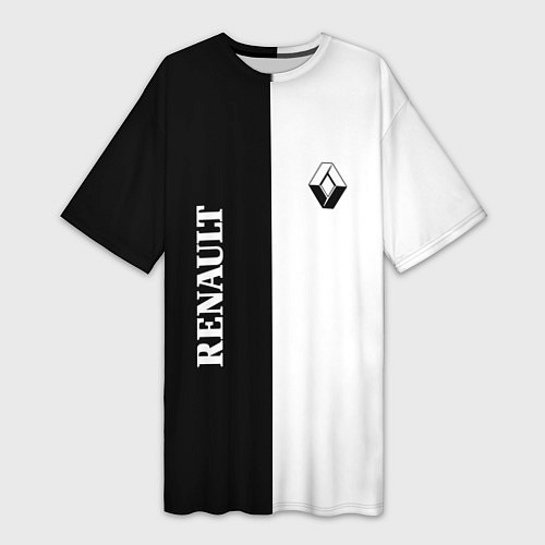 Женская длинная футболка Renault: Black & White / 3D-принт – фото 1