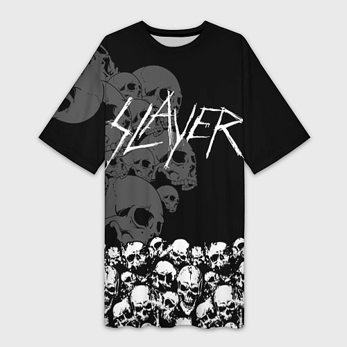 Женская длинная футболка Slayer: Dark Skulls / 3D-принт – фото 1
