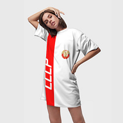 Футболка женская длинная СССР: White Collection, цвет: 3D-принт — фото 2