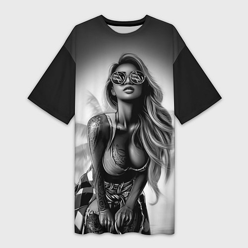 Женская длинная футболка Trap Girl / 3D-принт – фото 1