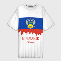 Футболка женская длинная Murmansk: Russia, цвет: 3D-принт
