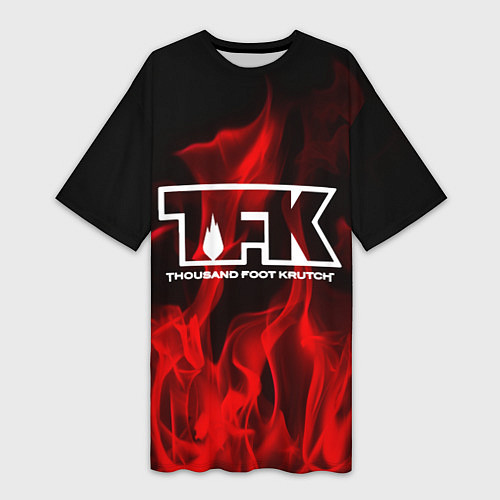 Женская длинная футболка Thousand Foot Krutch: Red Flame / 3D-принт – фото 1