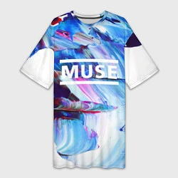Женская длинная футболка MUSE: Blue Colours