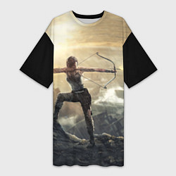 Женская длинная футболка Tomb Raider