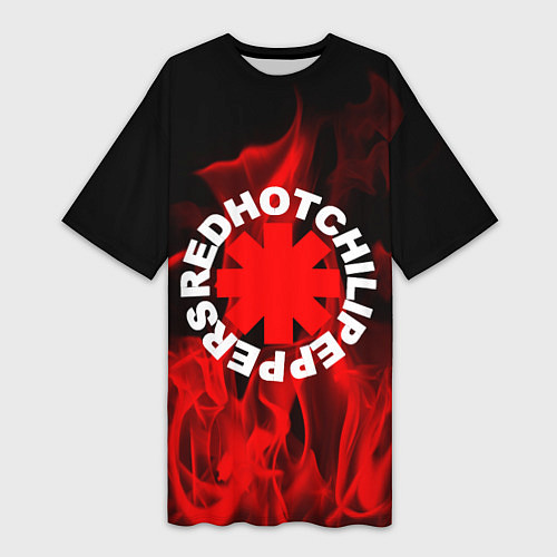 Женская длинная футболка RHCP: Red Flame / 3D-принт – фото 1