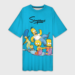 Женская длинная футболка Семейка Симпсонов