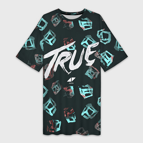 Женская длинная футболка Avicii: True / 3D-принт – фото 1