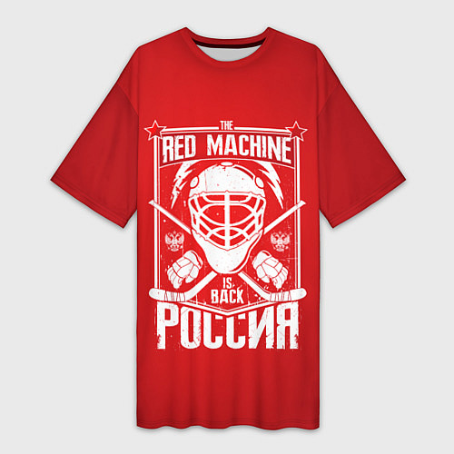 Женская длинная футболка Red machine is back / 3D-принт – фото 1