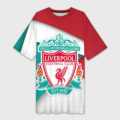 Женская длинная футболка FC Liverpool / 3D-принт – фото 1
