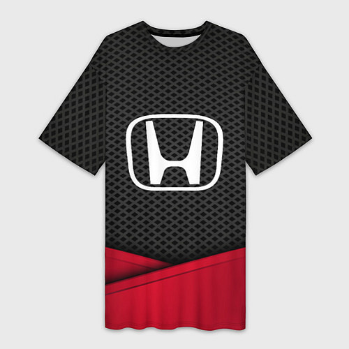 Женская длинная футболка Honda: Grey Carbon / 3D-принт – фото 1