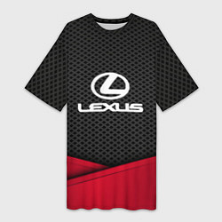 Футболка женская длинная Lexus: Grey Carbon, цвет: 3D-принт