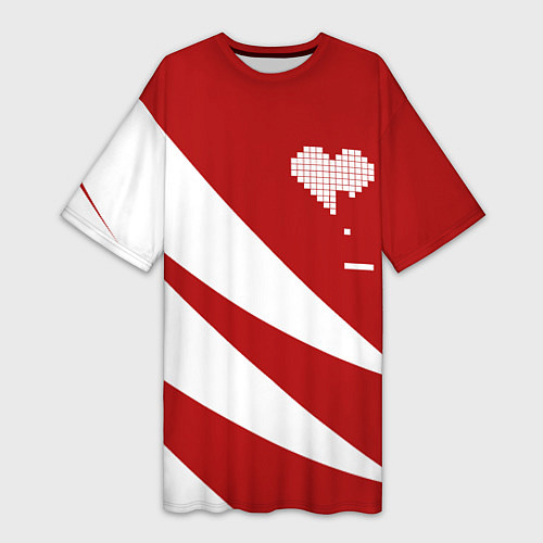 Женская длинная футболка Игра в сердца / 3D-принт – фото 1