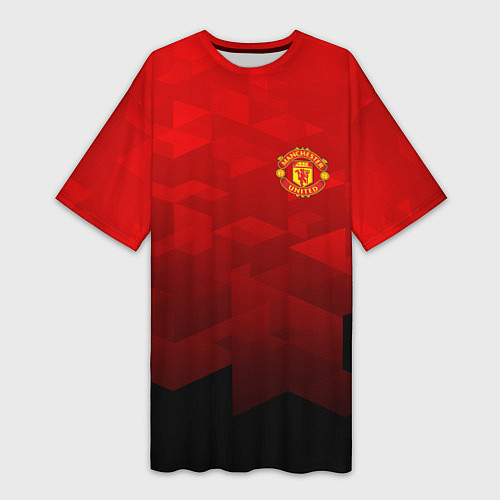 Женская длинная футболка FC Man UTD: Red Poly / 3D-принт – фото 1