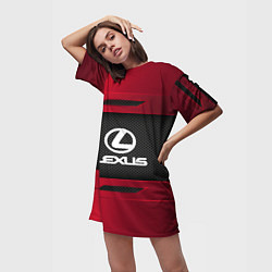 Футболка женская длинная Lexus Sport, цвет: 3D-принт — фото 2