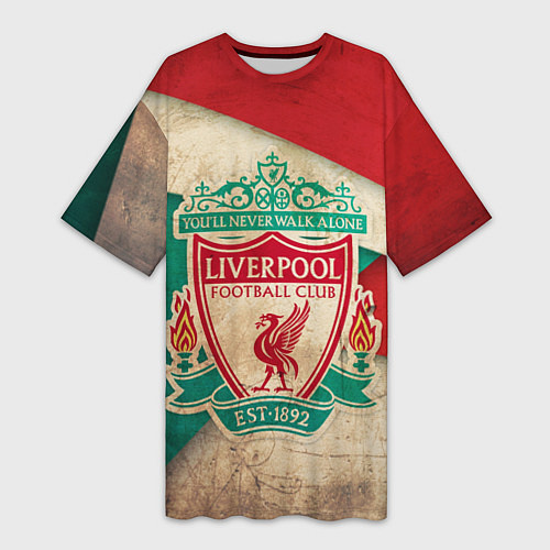 Женская длинная футболка FC Liverpool: Old Style / 3D-принт – фото 1