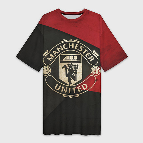 Женская длинная футболка FC Man United: Old Style / 3D-принт – фото 1