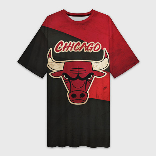 Женская длинная футболка Chicago Bulls: Old Style / 3D-принт – фото 1