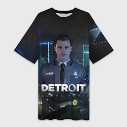Женская длинная футболка Detroit: Connor