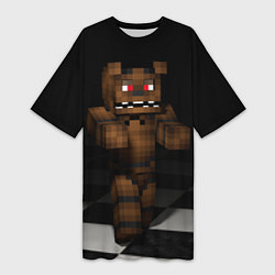 Женская длинная футболка Minecraft: Freddy FNAF