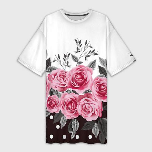 Женская длинная футболка Roses Trend / 3D-принт – фото 1