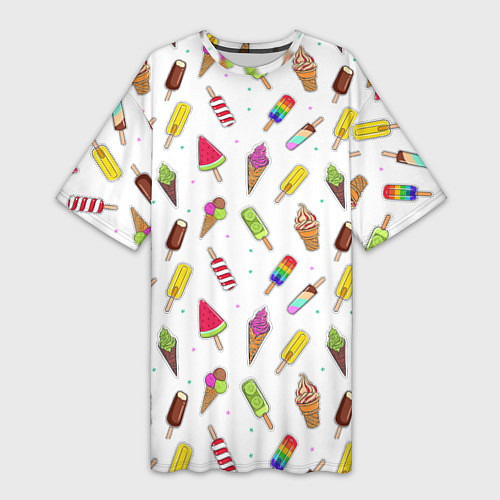 Женская длинная футболка Summer Mix / 3D-принт – фото 1