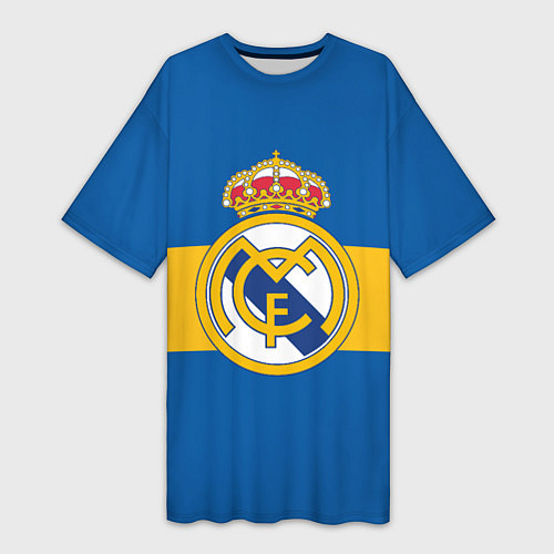 Женская длинная футболка Реал Мадрид / 3D-принт – фото 1