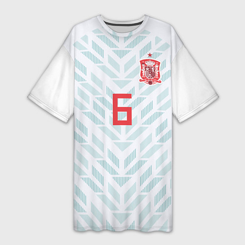 Женская длинная футболка Iniesta Away WC 2018 / 3D-принт – фото 1