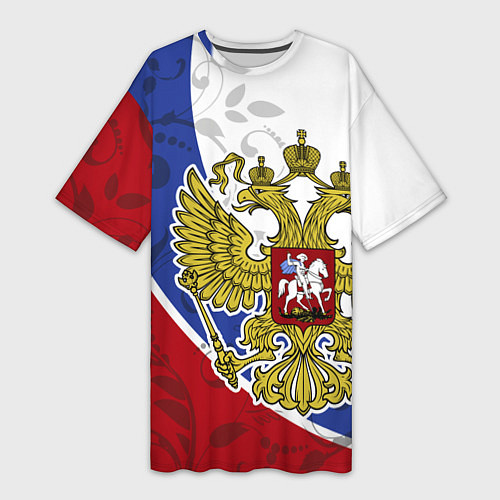 Женская длинная футболка Российская душа / 3D-принт – фото 1