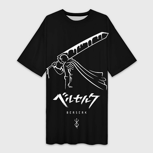 Женская длинная футболка Berserk Khight / 3D-принт – фото 1