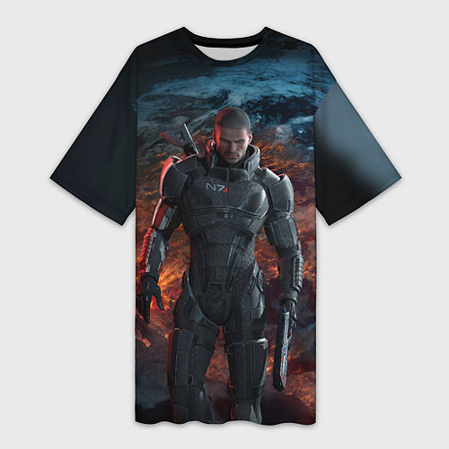 Женская длинная футболка Mass Effect: Soldier / 3D-принт – фото 1