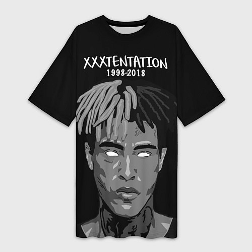 Женская длинная футболка XXXTentacion: 1998-2018 / 3D-принт – фото 1
