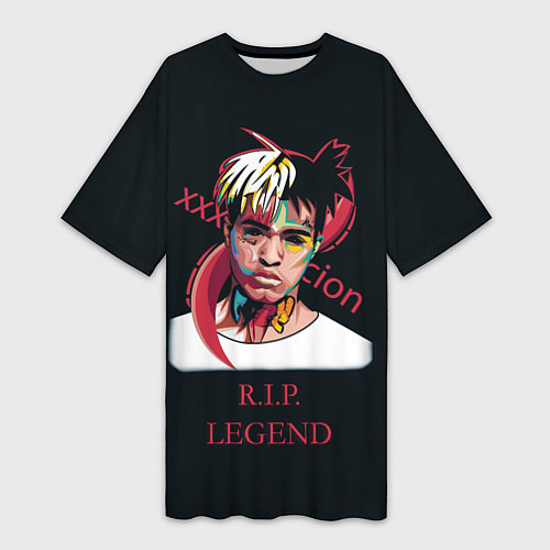 Женская длинная футболка XXXTentacion: RIP Legend / 3D-принт – фото 1