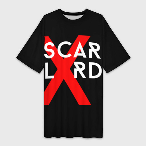 Женская длинная футболка Scarlxrd Logo / 3D-принт – фото 1