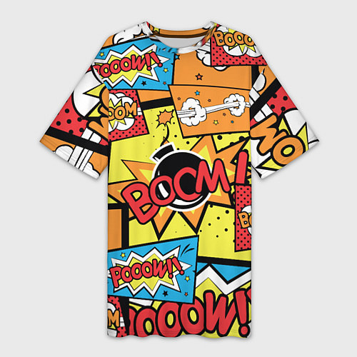 Женская длинная футболка Boom Pop Art / 3D-принт – фото 1