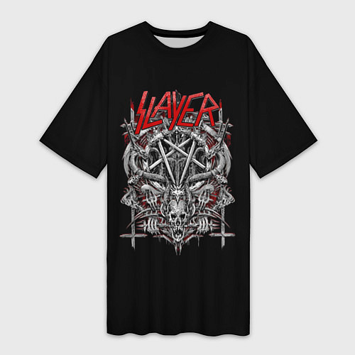 Женская длинная футболка Slayer: Hell Goat / 3D-принт – фото 1