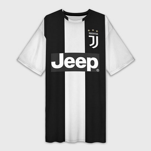 Женская длинная футболка FC Juventus: Ronaldo Home 18-19 / 3D-принт – фото 1