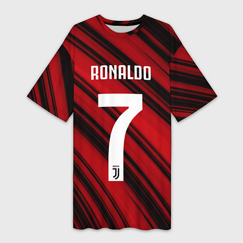 Женская длинная футболка Ronaldo 7: Red Sport / 3D-принт – фото 1