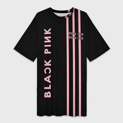 Женская длинная футболка Black Pink