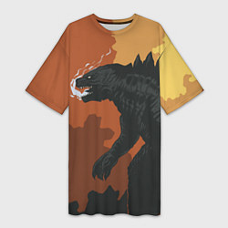 Женская длинная футболка Godzilla: Monster Smoke