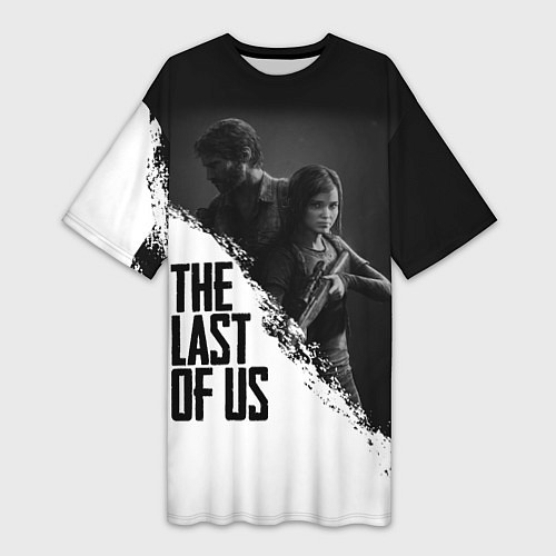Женская длинная футболка The Last of Us: White & Black / 3D-принт – фото 1