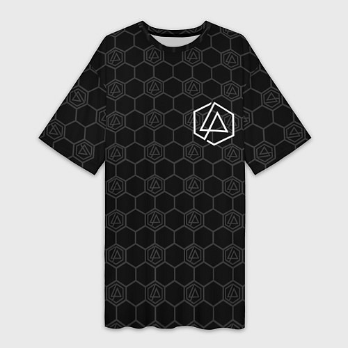 Женская длинная футболка Linkin Park: Black Carbon / 3D-принт – фото 1