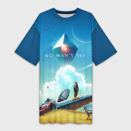 Женская длинная футболка No Man’s Sky: Atlas Rises / 3D-принт – фото 1
