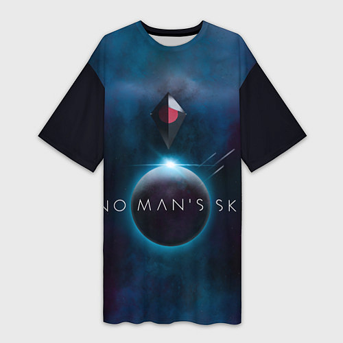 Женская длинная футболка No Man’s Sky: Dark Space / 3D-принт – фото 1